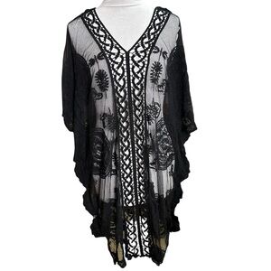 NWT Vince Camuto Black Lace Swimsuit Cover Up. One Size